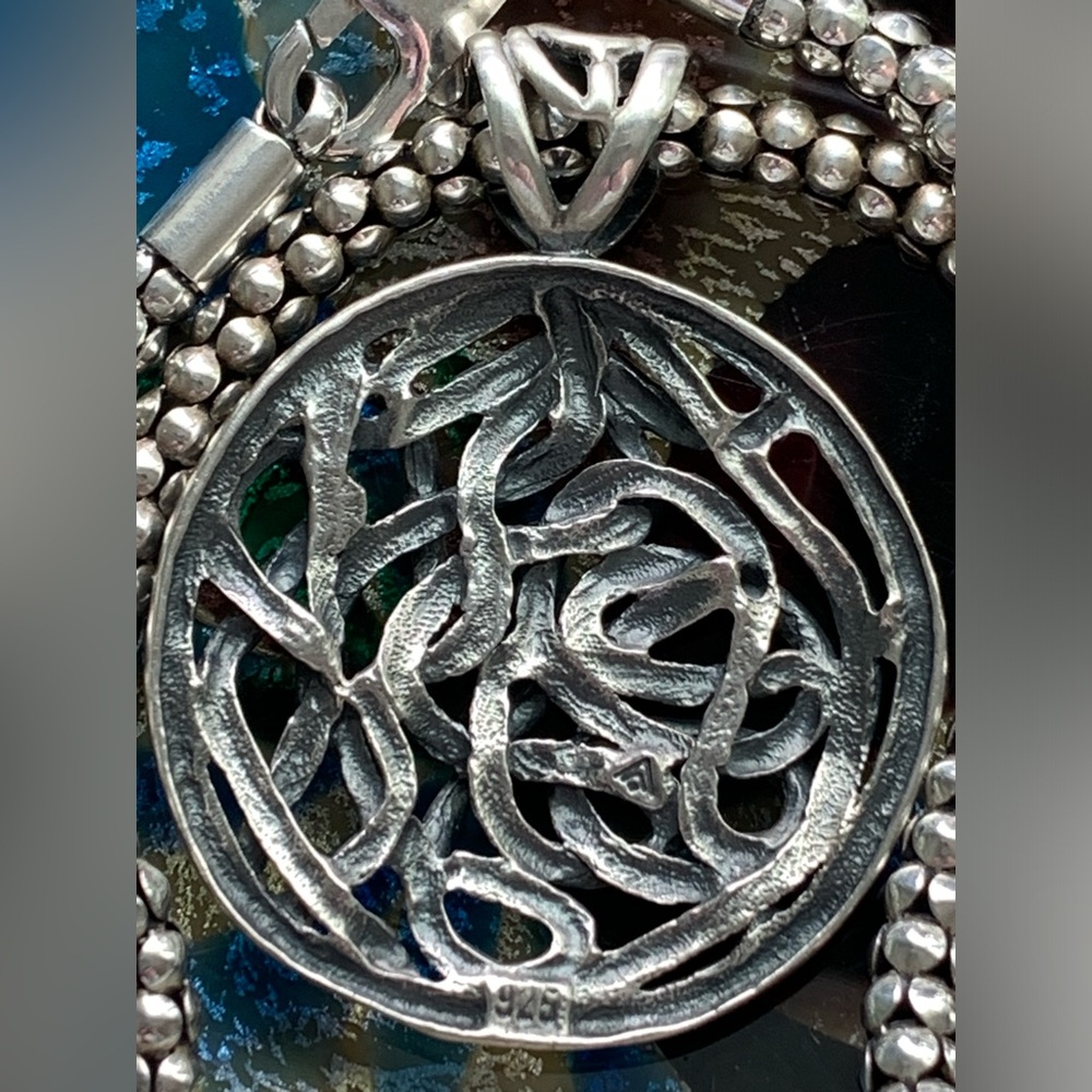 RESERVED Silpada Dynamic RARE DUO Sterling Celtic Knot Woven Pendant & 17” Popco - Picture 9 of 16